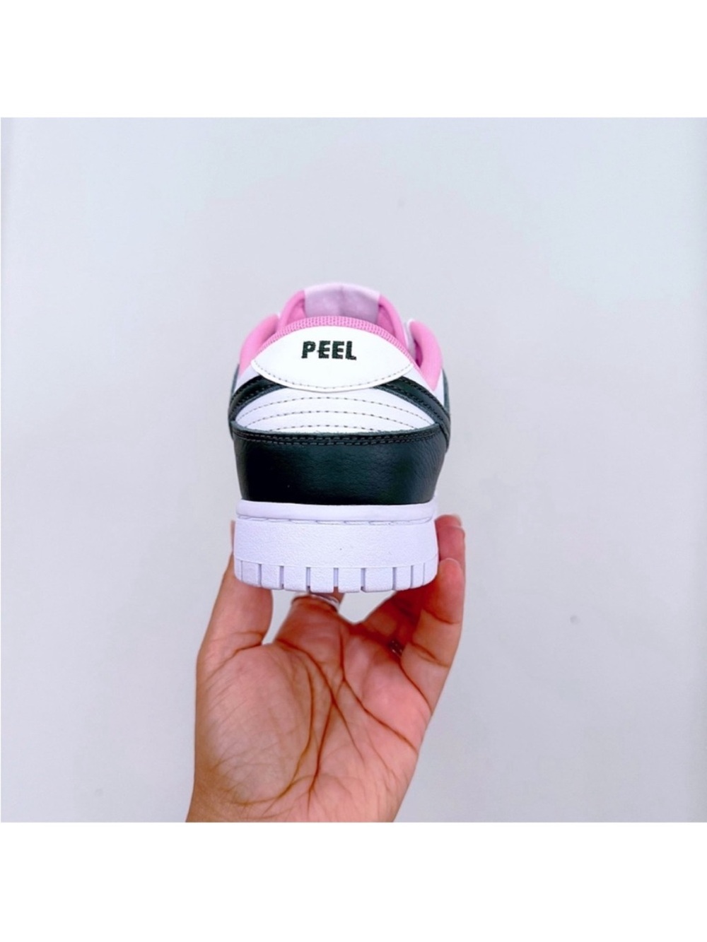 RARE Nike Dunk Low By You Custom Women’s Sneakers Dark Green Swoosh Pink Lining - Picture 7 of 8